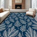 White Pine Needle Foliage Navy Rug