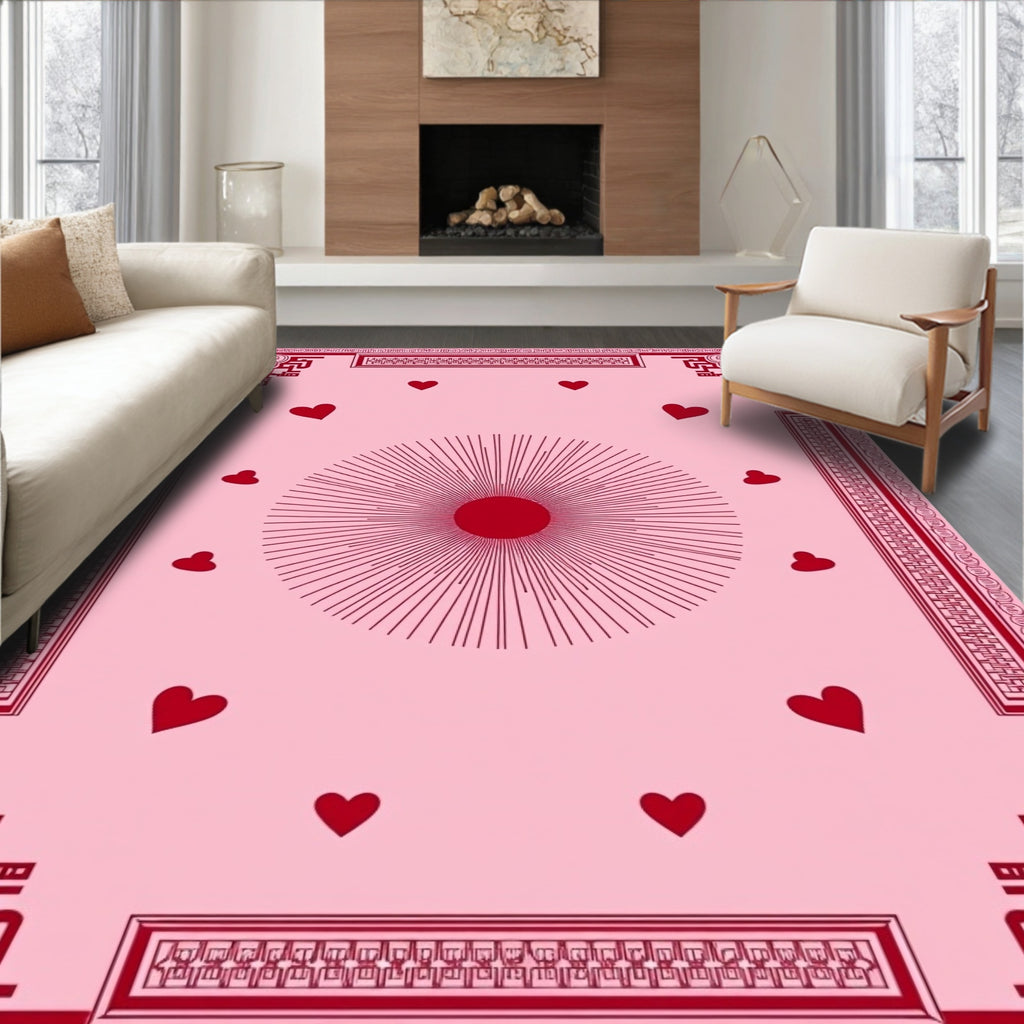 Radiant Heart Scatter Border Rug