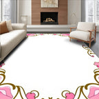 Pink floral vine corner border Rug
