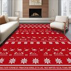 Red Snowflake Scorpions Tribal Rug