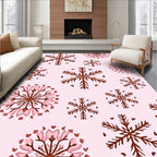 Brown Snowflake Medallion Pink Rug