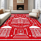 Red Holiday Village Candy Cane Swirl Rug