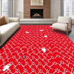 Playful White Ghost Red Background Rug