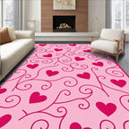 Pink Swirling Hearts Vine Rug