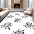 Chic Gray Snowflake Repeat Rug