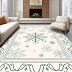 Winter Blue Snowflake Elegance Rug