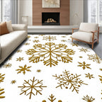 Golden Snowflake Scatter Holiday Decor Rug