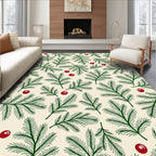 Forest Green Pine Sprig Berry Rug