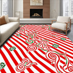 Candy Cane Swirl Stripes Rug