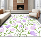 Pastel Lavender Floral Vine Accents Rug