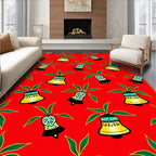 Festive Yellow Bell Foliage Scatter Rug