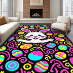 Whimsical Easter Eggs Bunny Spiral Rug