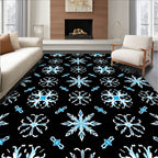 Winter White Blue Snowflake Scatter Rug