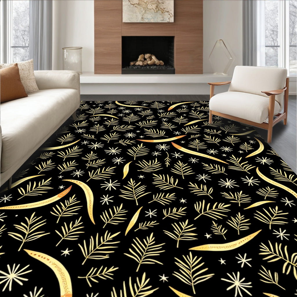 Golden Fern Crescent Night Rug