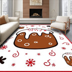Christmas Cake Whimsical Red Border Rug
