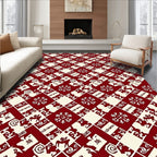 Crimson Diamond Folk Art Deer Rug