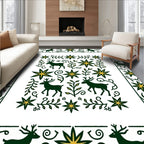 Forest Deer Star Sprout Garland Rug