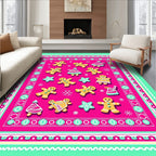 Sweet Gingerbread Christmas Holiday Icons Rug