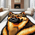 Bold German Shepherd Portrait Rug