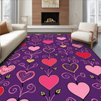 Vibrant Pink Heart Vine Garland Rug