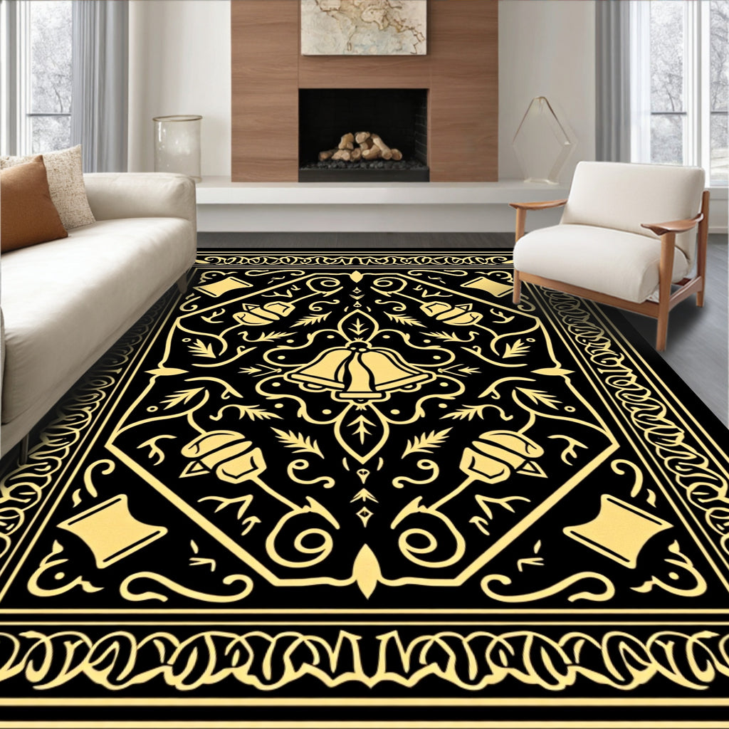 Golden Bells with Vintage Border Rug