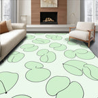 Soft Green Abstract Bean Forms Rug