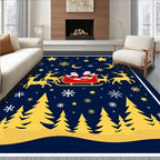 Golden Sleigh Ride Festive Christmas Rug