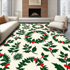 Holiday Holly Wreath Arrangement Rug