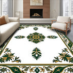Green Gold Elaborate Floral Lattice Rug
