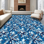Bold Azure Floral Explosion Rug
