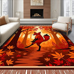 Dancing Fox Autumn Woodland Scene Rug