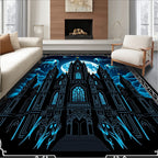 Gothic Castle Full Moon Blue Entities Rug
