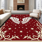Crimson Angelic Wings Starry Night Rug