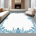 Azure Floral Border Medallion Rug