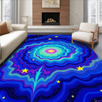 Cosmic Swirl Yellow Starry Night Rug