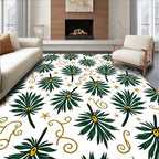 Green Tropical Star Swirl Rug