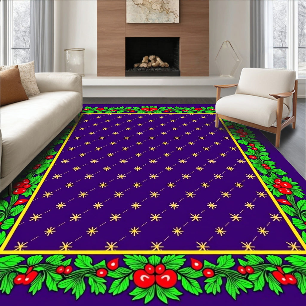 Crimson Berry Garland Diamond Field Rug