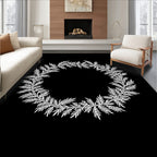 White Laurel Wreath Branches Rug