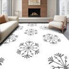 Gray Snowflake Collection Scatter Rug