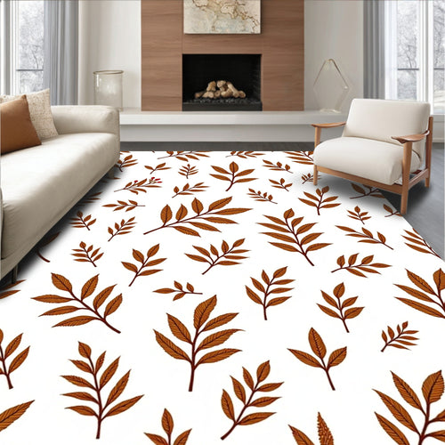 Autumn Leaves Berry Scattering Seamless Rug
