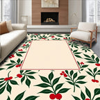 Crimson Berry Leafy Botanical Rug