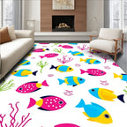 Playful Multi Color Fish Coral Rug