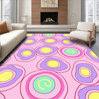 Pink Pastel Abstract Circles Swirl Rug