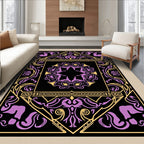 Ornate Violet Yellow Filigree Mandala Rug