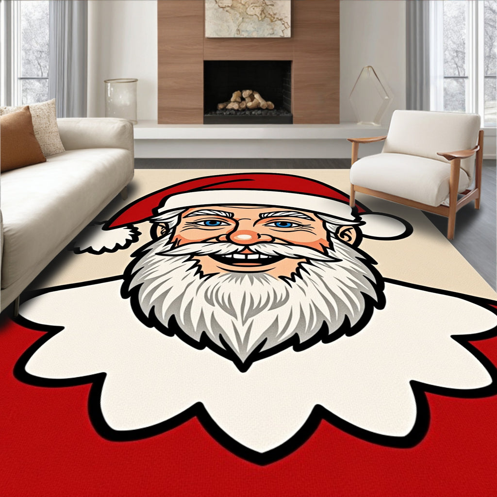 Iconic Jolly Santa Claus Portrait Rug