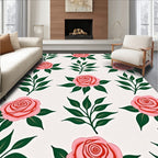 Pink Rose Garden Floral Arrangement Rug