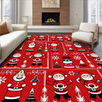 Charming Red Santa Claus Christmas Repeat Rug
