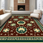 Four Leaf Clover Medallion Brown Rug