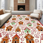 Whimsical Gingerbread Holiday Homes Rug