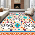 Whimsical Bunny Easter Egg Jubilee Rug
